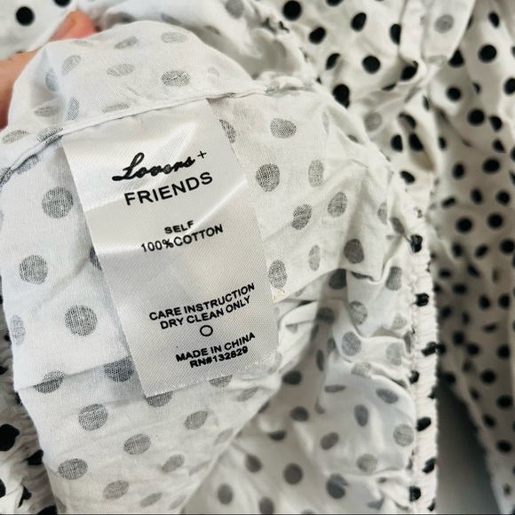 Lovers + Friends Rebecca top in black and white dot M - Picture 4 of 5